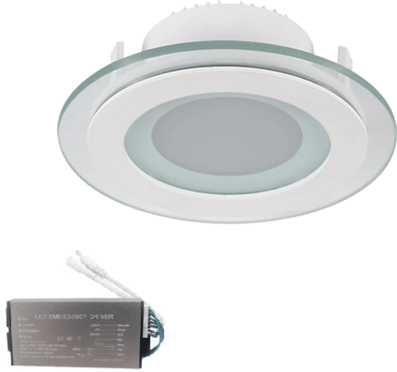 LED PANEL ROUND GLASS 6W 2700-3000K D100+ EM