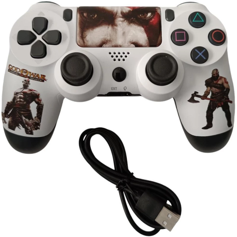 Doubleshock Ασύρματο Gamepad για PS4 God of War Kratos Άσπρο