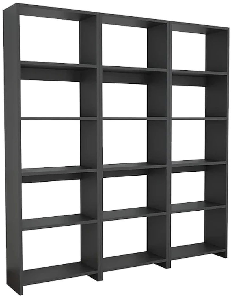Βιβλιοθήκη Rabuku pakoworld σε ανθρακί απόχρωση 146x22x123εκ