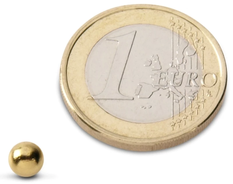 Μαγνήτης Σφαίρα 5mm Νεοδυμίου Επιχρυσωμένη Δύναμη Έλξης 300gr