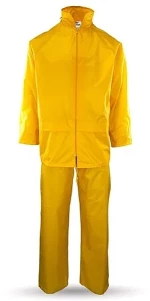 Αδιάβροχο κοστούμι PVC/Polyester κίτρινο με κουκούλα Galaxy Rain Plus 51-504