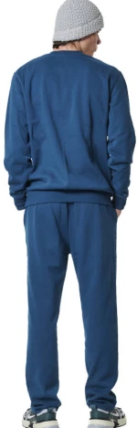 Ανδρική Φόρμα Body Action Men's Fleece Open Leg Sweatpants Μπλε  Μπλε