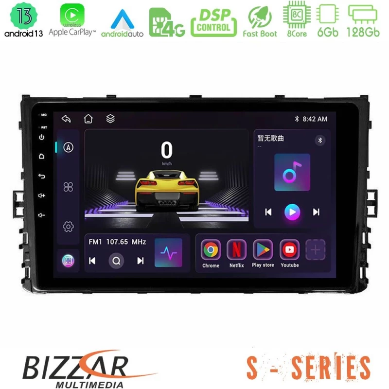 Bizzar S Series VW MQB 2017- 8core Android13 6+128GB Navigation Multimedia Tablet 9" U-S-VW0333