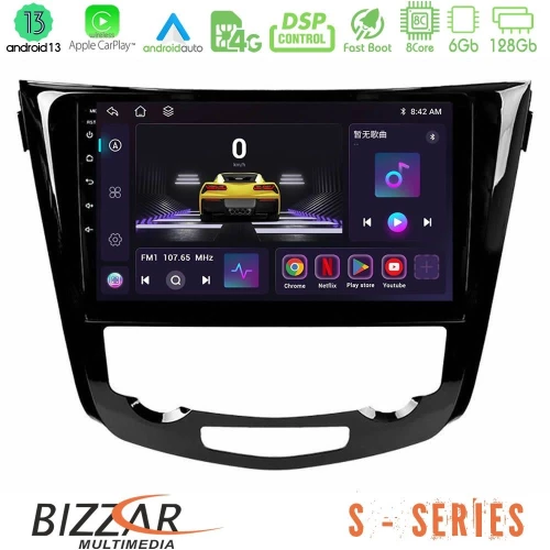 Bizzar S Series Nissan Qashqai J11 (AUTO A/C) 8core Android13 6+128GB Navigation Multimedia Tablet 10" U-S-NS0004A