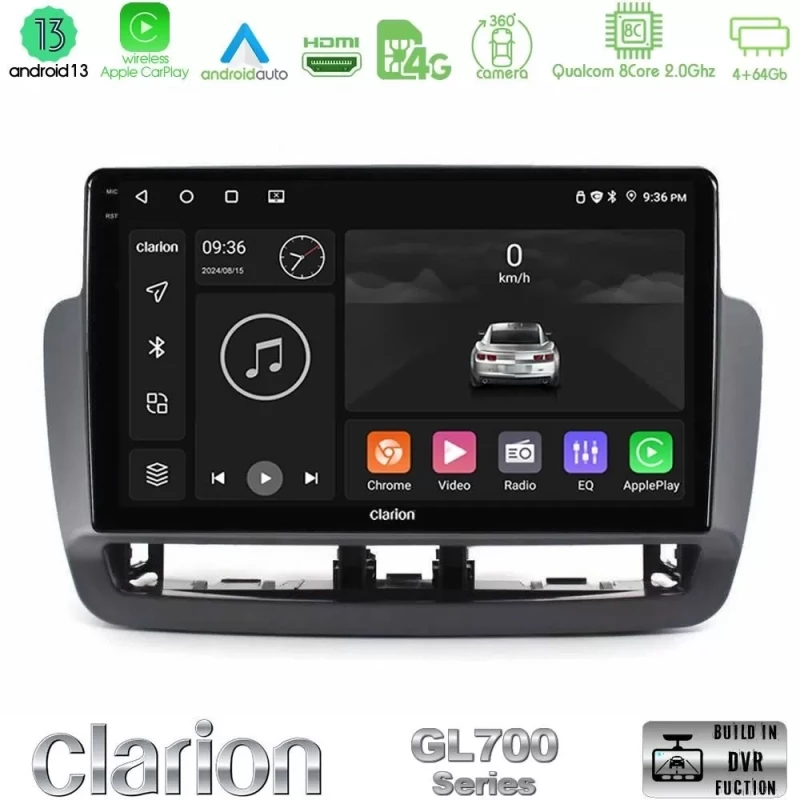 Clarion GL700 Series 8Core Android13 4+64GB Seat Ibiza 2012-2015 Navigation Multimedia Tablet 9" Με Carplay & Android Auto U-GL7-ST1832