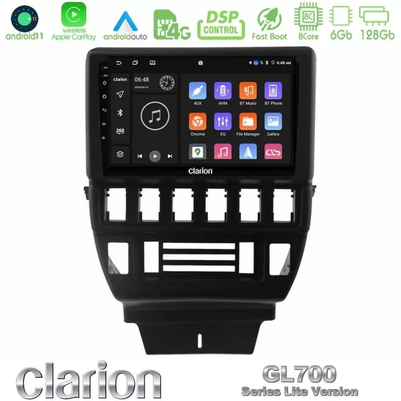 Clarion GL700 Lite Series 8Core Android11 6+128GB Lada Niva Navigation Multimedia Tablet 9" Με Carplay & Android Auto U-G76L-LD1334