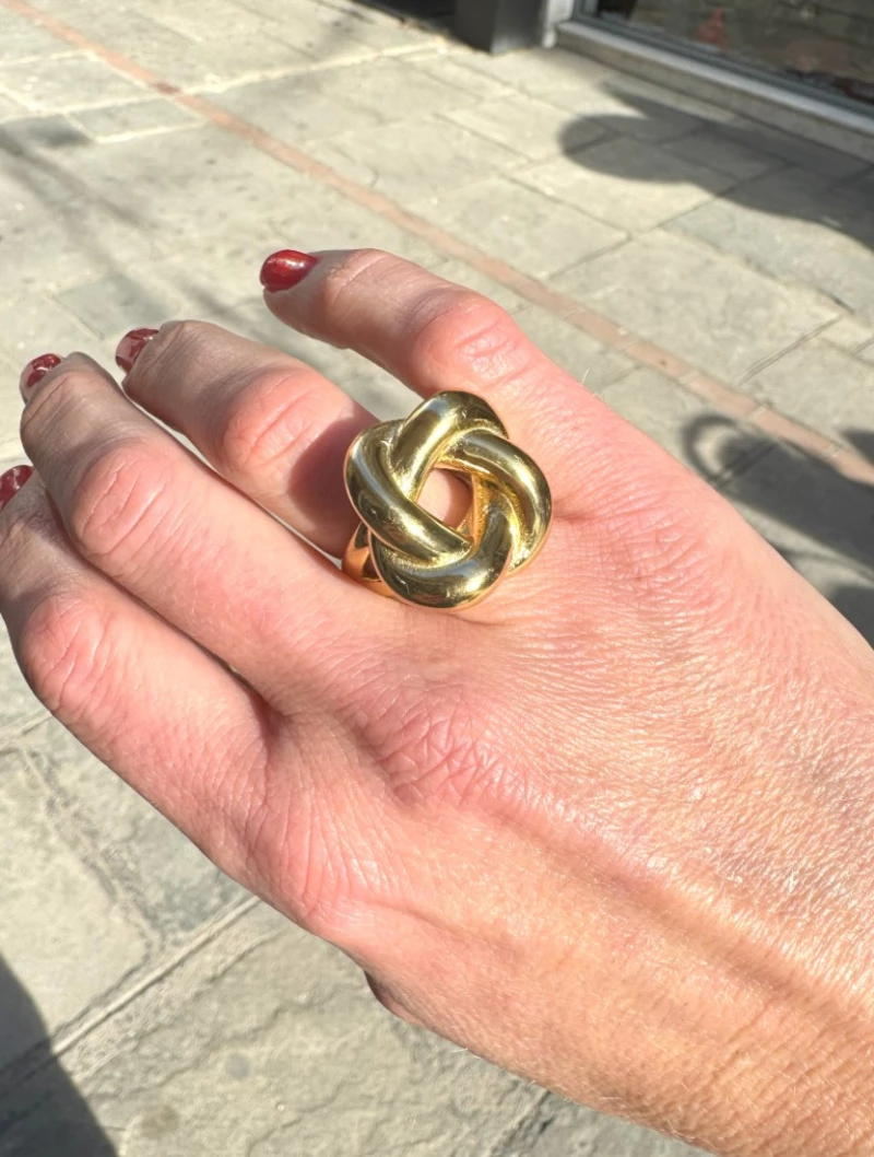 ΔΑΧΤΥΛΙΔΙ FLOWER KNOT ΑΤΣΑΛΙ ΧΡΥΣΟ JLR3017G MONDE