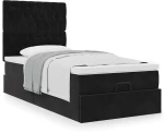 Οθωμανικό κρεβάτι με στρώματα Μαύρο 80x200cm Velvet Μαύρο 3313507