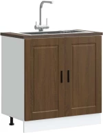 Ντουλάπι βάσης νεροχύτη Porto Καφέ Δρυς 80x46x81,5 cm Καφέ δρυς 853934