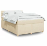 Κρεβάτι Boxspring με Στρώμα Κρεμ 160x200 εκ. Υφασμάτινο Κρεμ 3286743