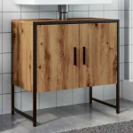 Ντουλάπι Νιπτήρα Μπάνιου Αρτισιανή Δρυς 60x33x60 εκ. Επεξ. Ξύλο Καφέ 857703