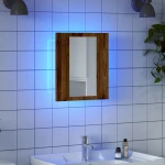 Έπιπλο Καθρέφτη Μπάνιου LED Παλαιό Ξύλο 40x12x45 εκ. Επεξ. Ξύλο Παλιό ξύλο 856279
