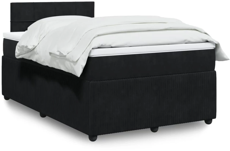 Κρεβάτι Boxspring με Στρώμα Μαύρο 120x190 εκ. Βελούδινο Μαύρο 3289988