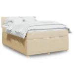 Κρεβάτι Boxspring με Στρώμα Κρεμ 140x190 εκ. Υφασμάτινο Κρεμ 3287449