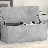 Κουτί Αποθήκευσης Γκρι Σκυροδέματος 90x35x35 εκ. Επεξεργ. Ξύλο Γκρι 840684
