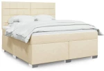 Κρεβάτι Boxspring με Στρώμα Κρεμ 180x200 εκ. Υφασμάτινο Κρεμ 3292872