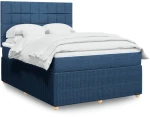 Κρεβάτι Boxspring με Στρώμα Μπλε 160x200 εκ. Υφασμάτινο Μπλε 3292113