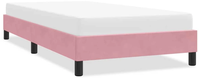 Πλαίσιο κρεβατιού χωρίς στρώμα Ροζ 80x220 cm Βελούδινο Ροζ 4101384
