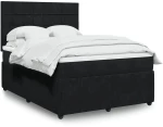 Κρεβάτι Boxspring με Στρώμα Μαύρο 140x190 εκ. Βελούδινο Μαύρο 3294636