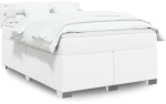 Κρεβάτι Boxspring με Στρώμα Λευκό 140x190εκ.από Συνθετικό Δέρμα Λευκό 3288421