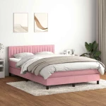 Box Spring κρεβάτι με στρώμα ροζ 140x220 cm Βελούδινο Ροζ 3317126