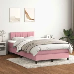 Box Spring κρεβάτι με στρώμα ροζ 120x220 cm Βελούδινο Ροζ 3317120