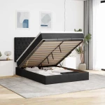 Οθωμανικό κρεβάτι με στρώματα Μαύρο 140x190cm Βελούδο Μαύρο 3313543