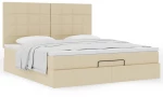 Οθωμανικό κρεβάτι με στρώμα Cream 180x200cm ύφασμα Κρεμ 3313180