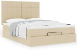 Οθωμανικό κρεβάτι με στρώμα Cream 140x200cm ύφασμα Κρεμ 3313166
