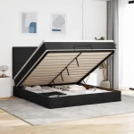 Οθωμανικό κρεβάτι με στρώμα Μαύρο 180x200cm Ύφασμα Μαύρο 3313094