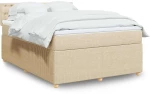 Κρεβάτι Boxspring με Στρώμα Κρεμ 140x190 εκ. Υφασμάτινο Κρεμ 3287470