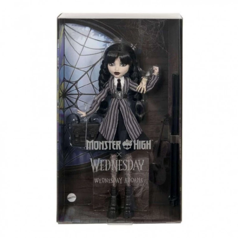 MONSTER HIGH ΣΥΛΛΕΚΤΙΚΗ ΚΟΥΚΛΑ WEDNESDEY ADDAMS NEVERMORE ACADEMY UNIFORM- HXJ04