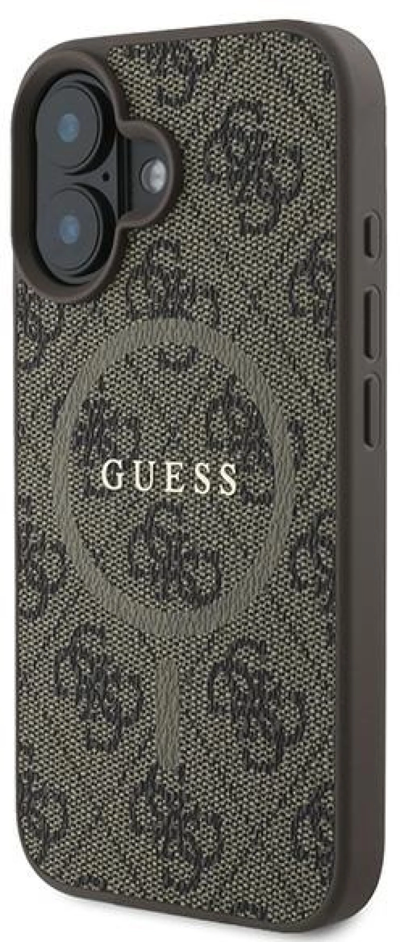Guess 4G Ring Classic Logo MagSafe iPhone 16 Plus Case - Brown