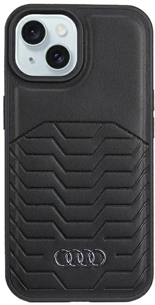 Audi Synthetic Leather Case with MagSafe for iPhone 15 Plus / 14 Plus - Black