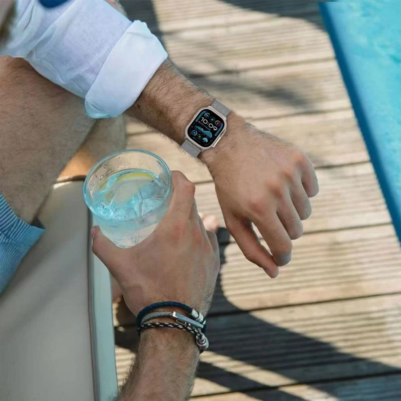 TECH-PROTECT MILANO Apple Watch 6 / 7 / 8 / 9 / 10 / SE / ULTRA 1 / 2 (44 / 45 / 46 / 49 MM) TITANIUM