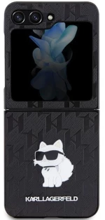 Karl Lagerfeld Saffiano Monogram Choupette Pin case for Samsung Galaxy Z Flip 5 - black