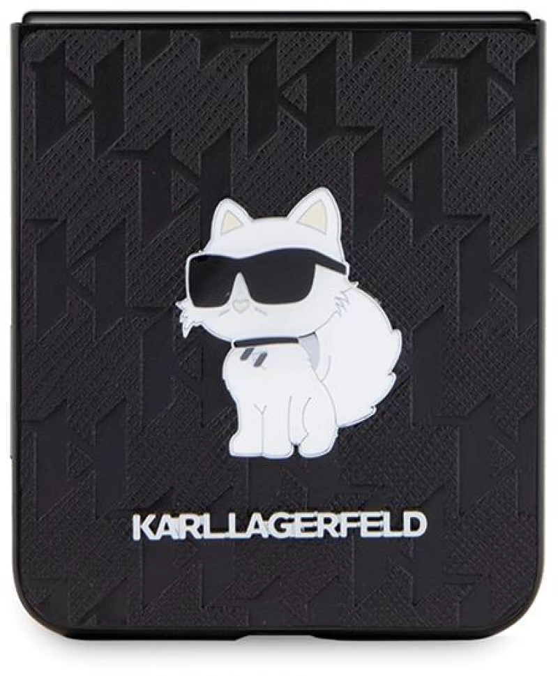Karl Lagerfeld Saffiano Monogram Choupette Pin case for Samsung Galaxy Z Flip 5 - black