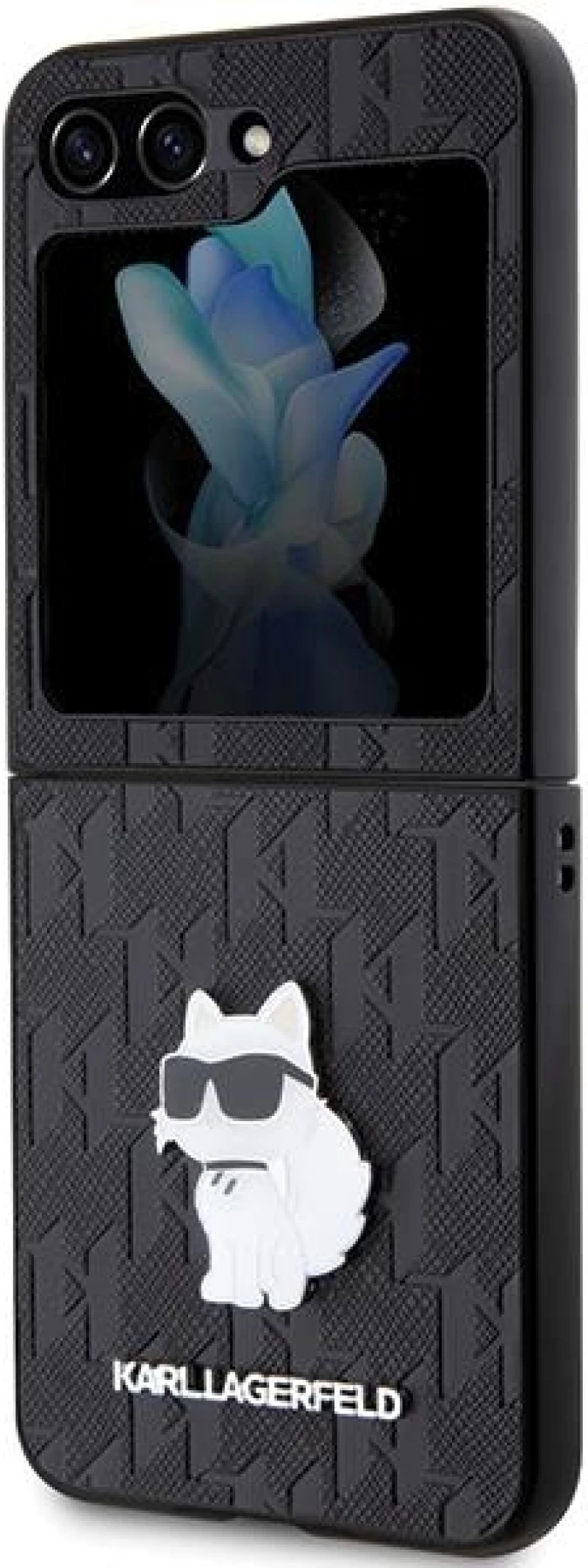 Karl Lagerfeld Saffiano Monogram Choupette Pin case for Samsung Galaxy Z Flip 5 - black