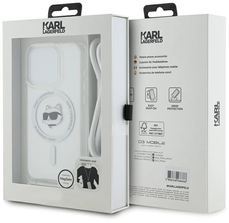 Karl Lagerfeld IML Choupette Head & Cord MagSafe case for iPhone 14 Pro - transparent