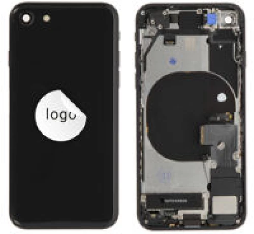 For iPhone/iPad (APSE200024BPSP-C) Rear Cover (Pulled C) incl. small parts - Black, For iPhone SE (2020)