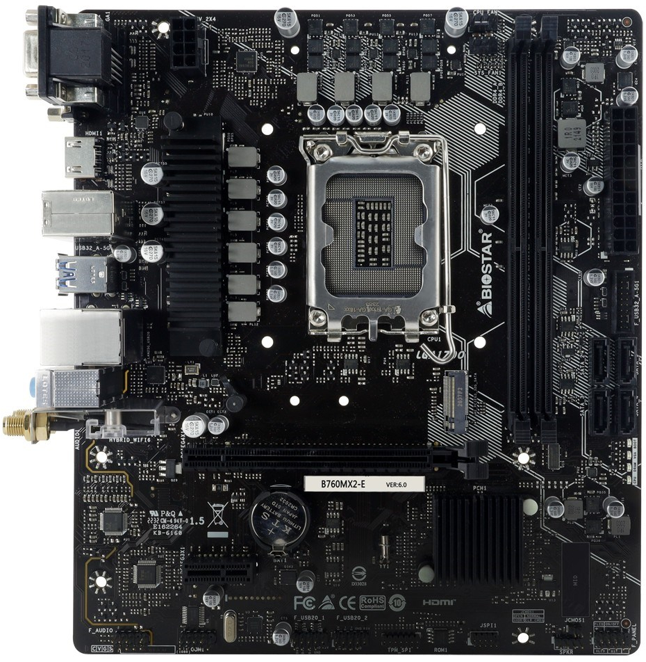 Biostar B760MX2-E D4 motherboard Intel B760 LGA 1700 micro ATX