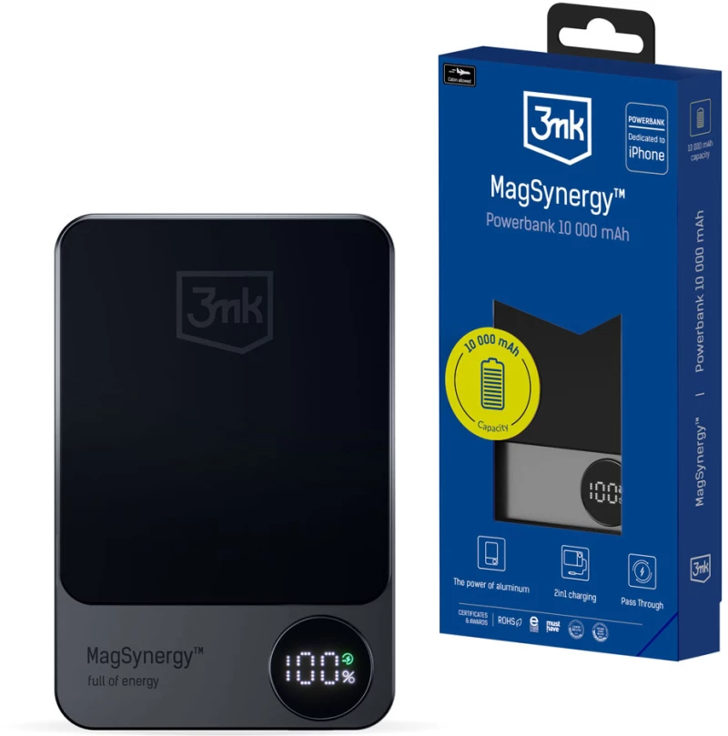 Powerbank 3mk MagSynergy 10000 mAh induction with MagSafe - black