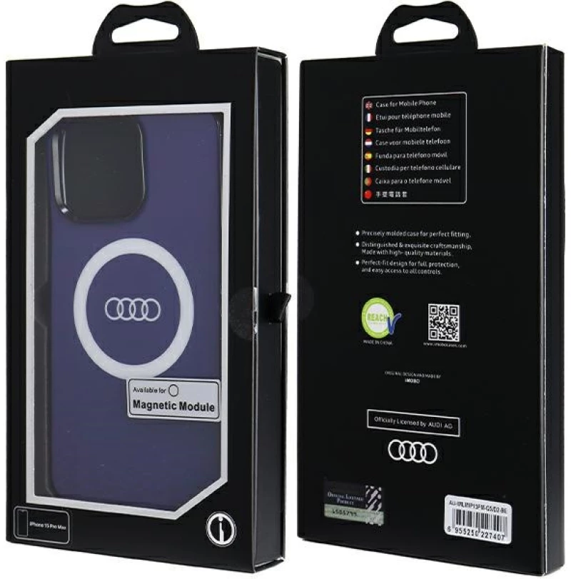 Audi IML Big Logo MagSafe case for iPhone 15 Pro Max - blue