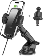 Tech-Protect CM15W-V1 Car Phone Holder with 15W Inductive Charger for Cockpit/Air Vent - Black