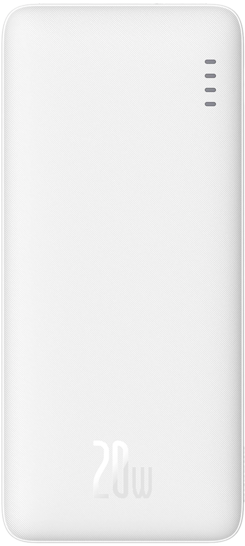 Baseus Airpow 20W 10000mAh Power Bank with Baseus Simple Series USB-A - USB-C 30 cm Cable - White