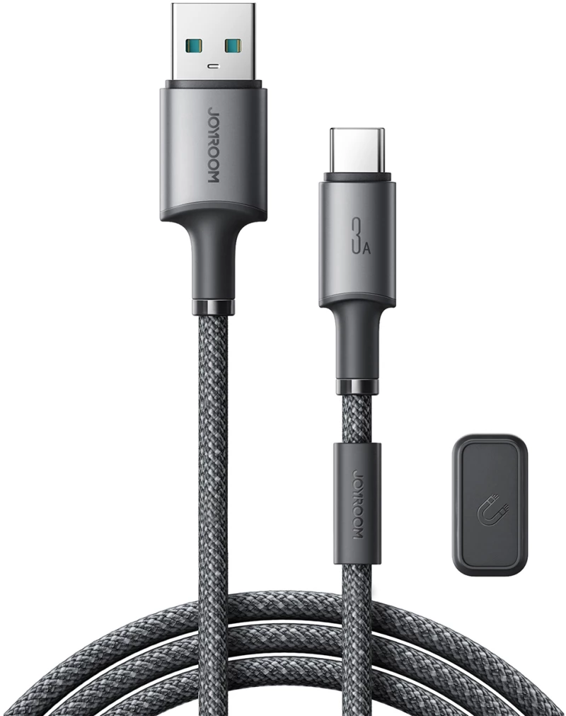 Joyroom S-A50 Unlimited Series 3A USB-A - USB-C Cable with Magnetic Organizer 1.2m - Gray