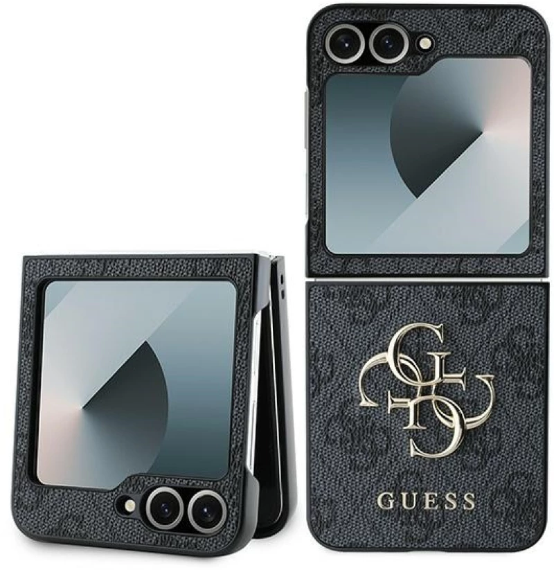 Guess Leather 4G Metal Logo Case for Samsung Galaxy Z Flip 6 - Black