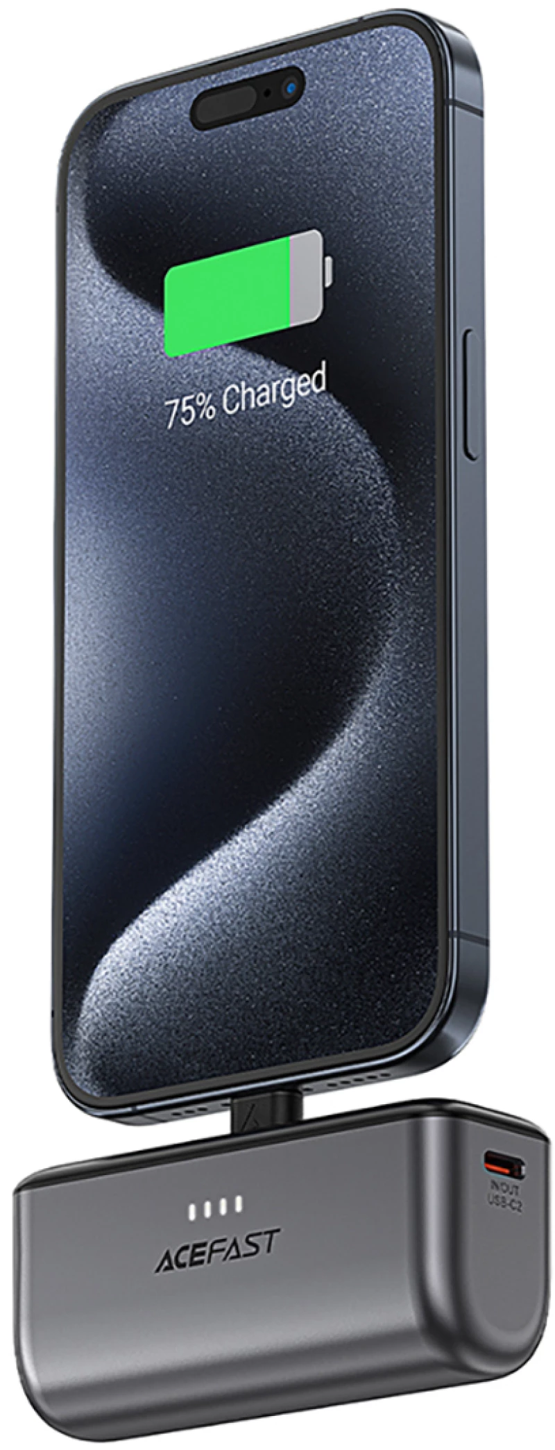Powerbank Acefast M9 5000mAh USB-C (male) / USB-C (female) PD 20W - black