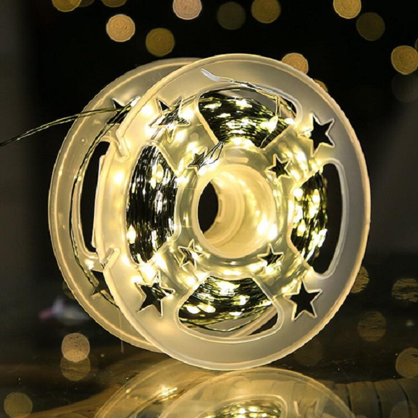 Αδιάβροχα Χριστουγεννιάτικα 1000 LED λαμπάκια με σύρμα IP44 100μ με τηλεχειριστήριο, χρονοδιακόπτη, 8 προγράμματα σε καρούλι BX-048 Λευκό χρώμα