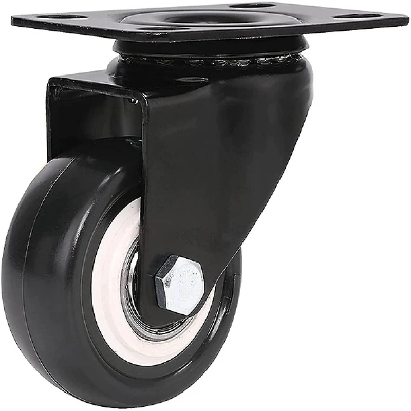Ρόδα επίπλων περιστρεφόμενη Φ3.5cm σε πλάκα 4x6cm 14242-08-2 μαύρο